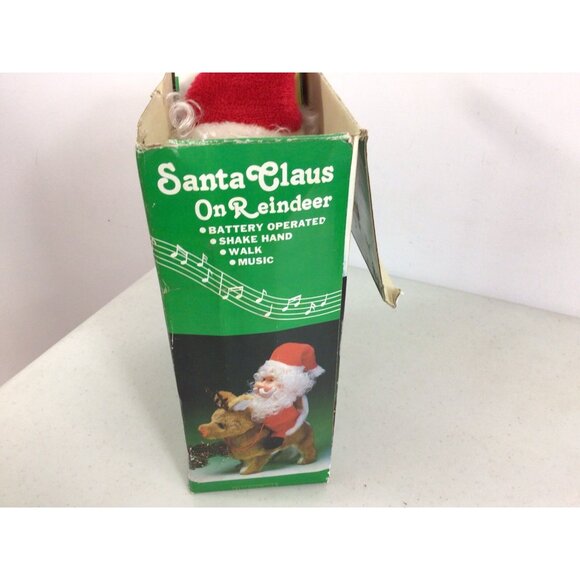 Vintage Santa Claus On Reindeer Musical Batteries Included - Picture 3 of 9